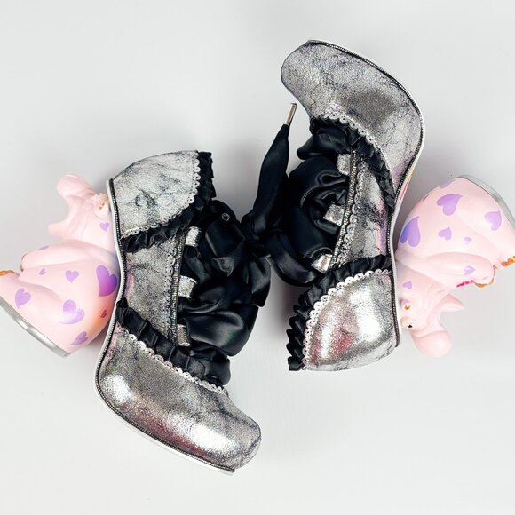 Irregular Choice Happy Hippo Silver/Black Character Heels – Size 39 - Picture 2 of 7
